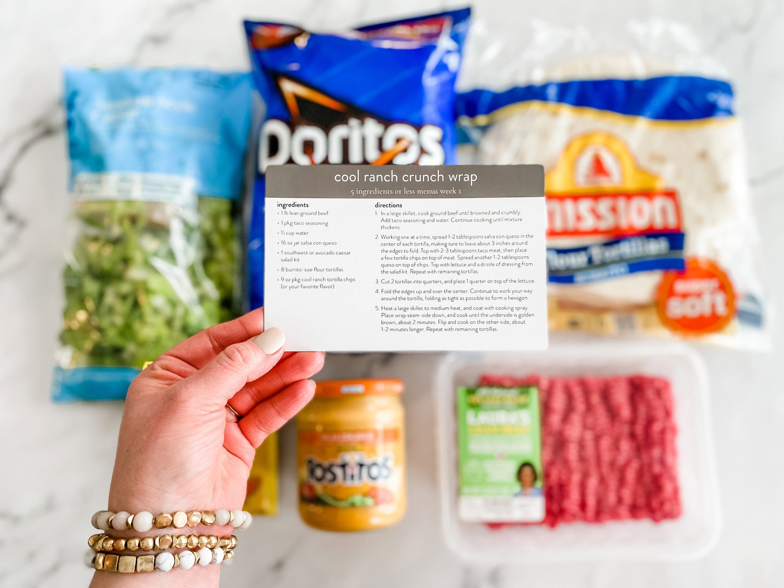Cool Ranch Crunchwrap ingredients and recipe