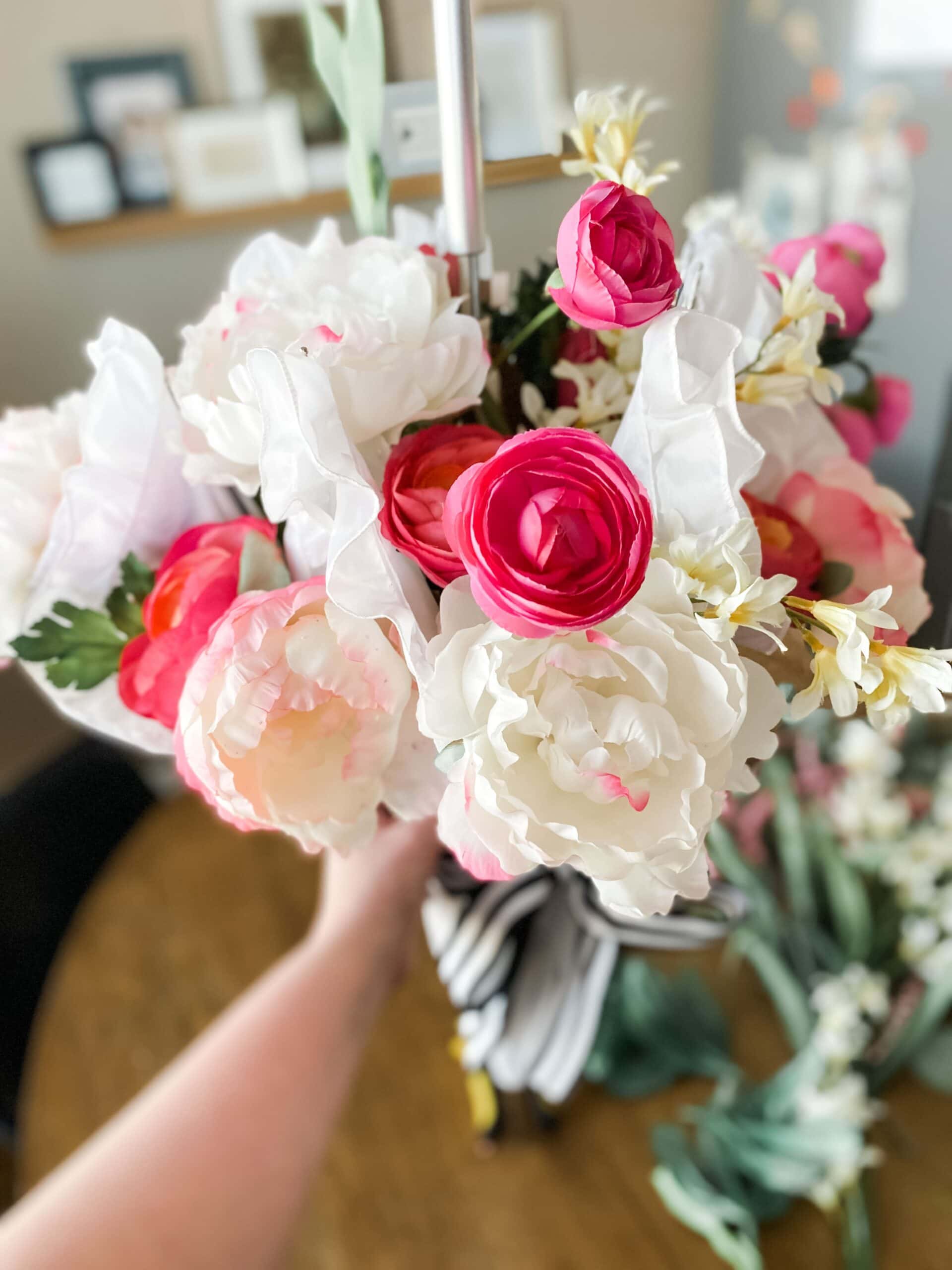 DIY umbrella wreath for spring 