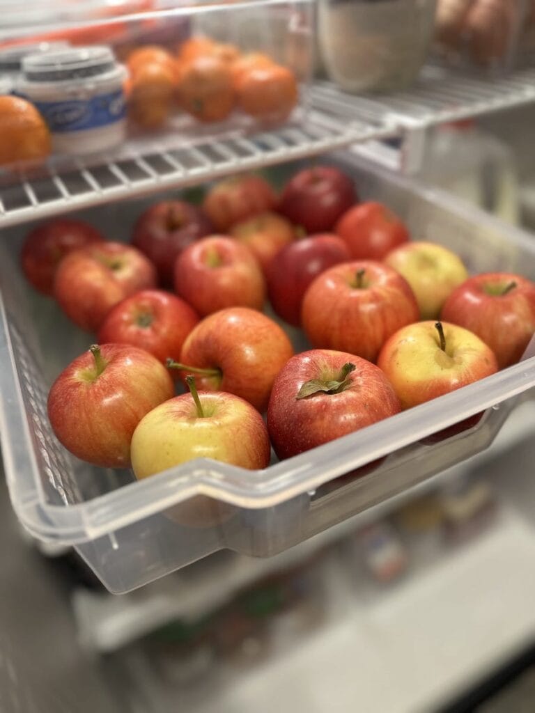 Apples in Adjustable Refrigerator Drawer