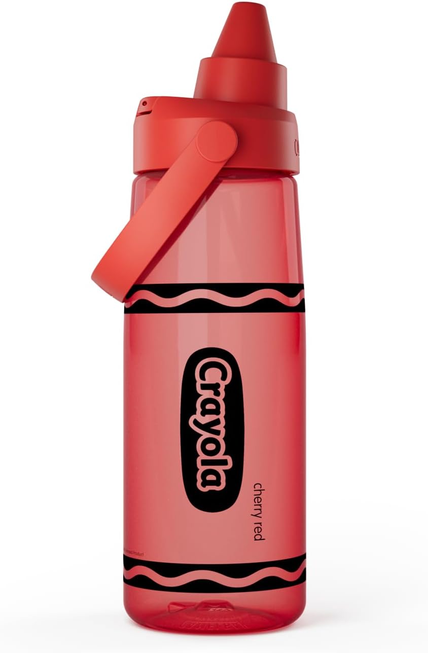 CamelBak Crayola Chug Water Bottle, Fast Flow Drinking Lid for School and Everyday Hydration, Durable Tritan Renew Design, 25oz, Cherry Red