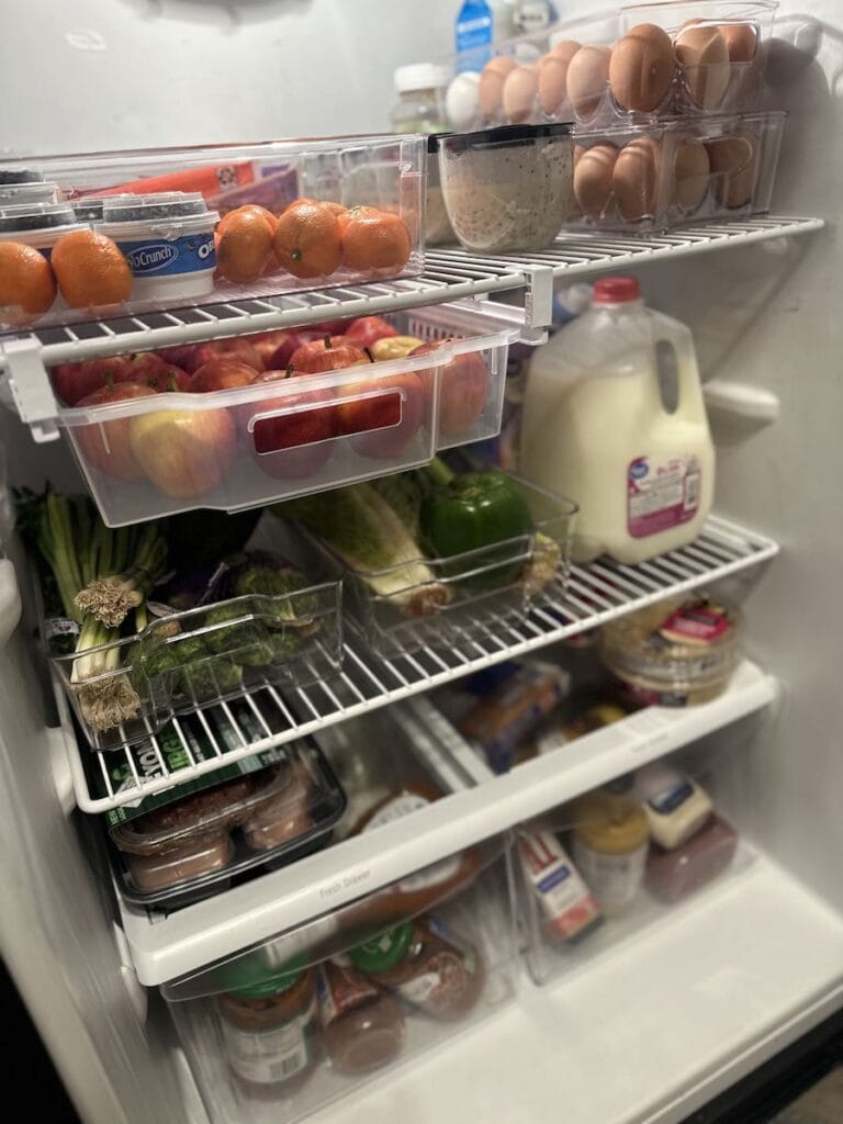Refrigerator after organization storage 