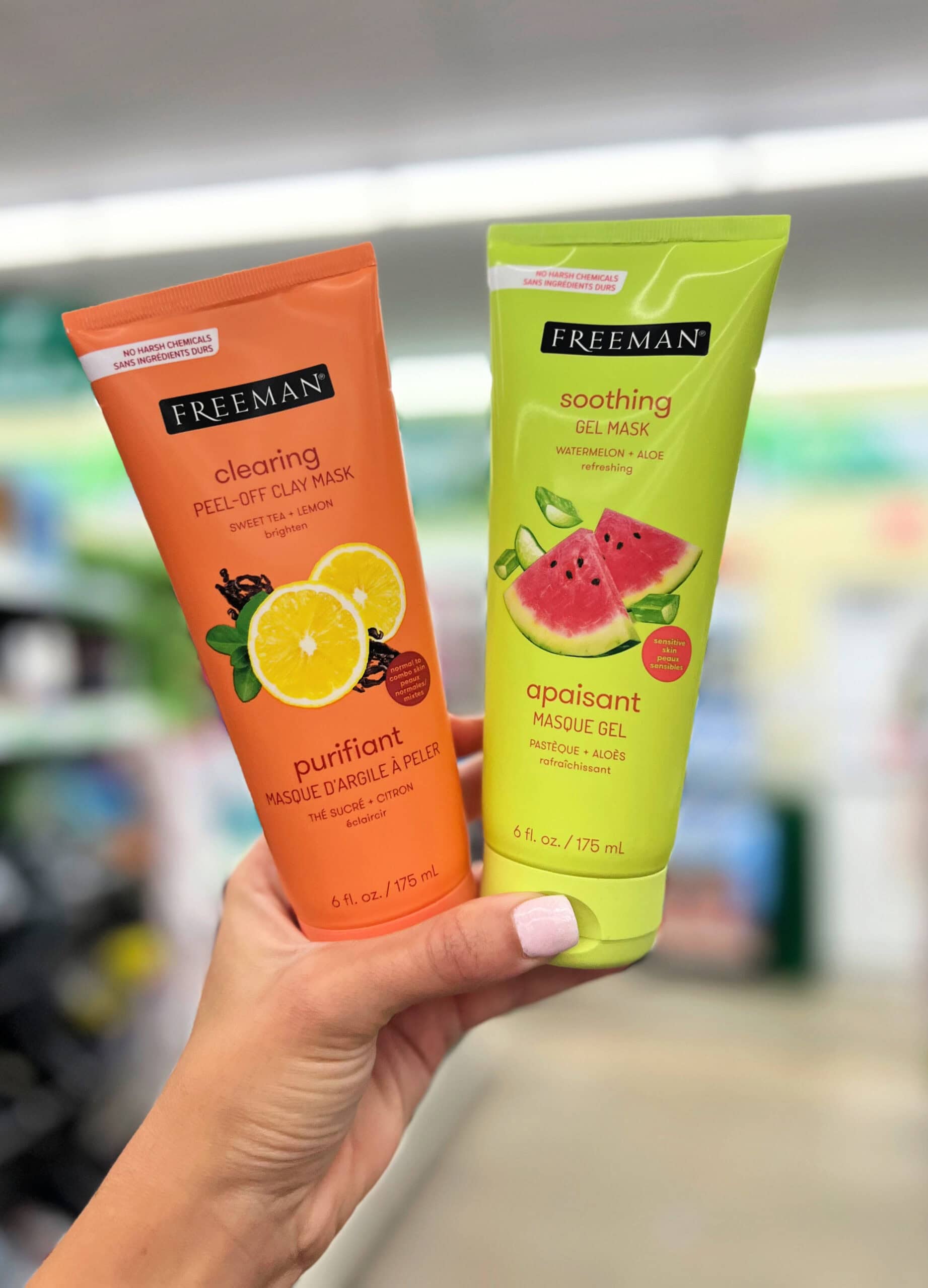 hand holding freeman products