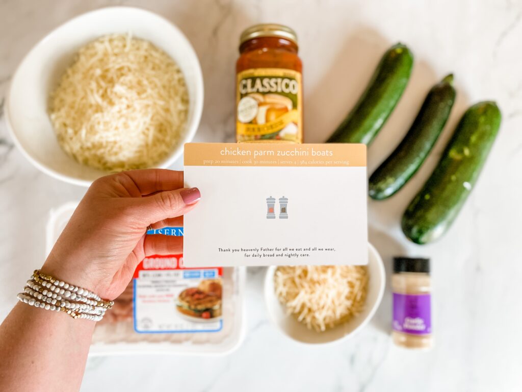 chicken parm zucchini recipe card