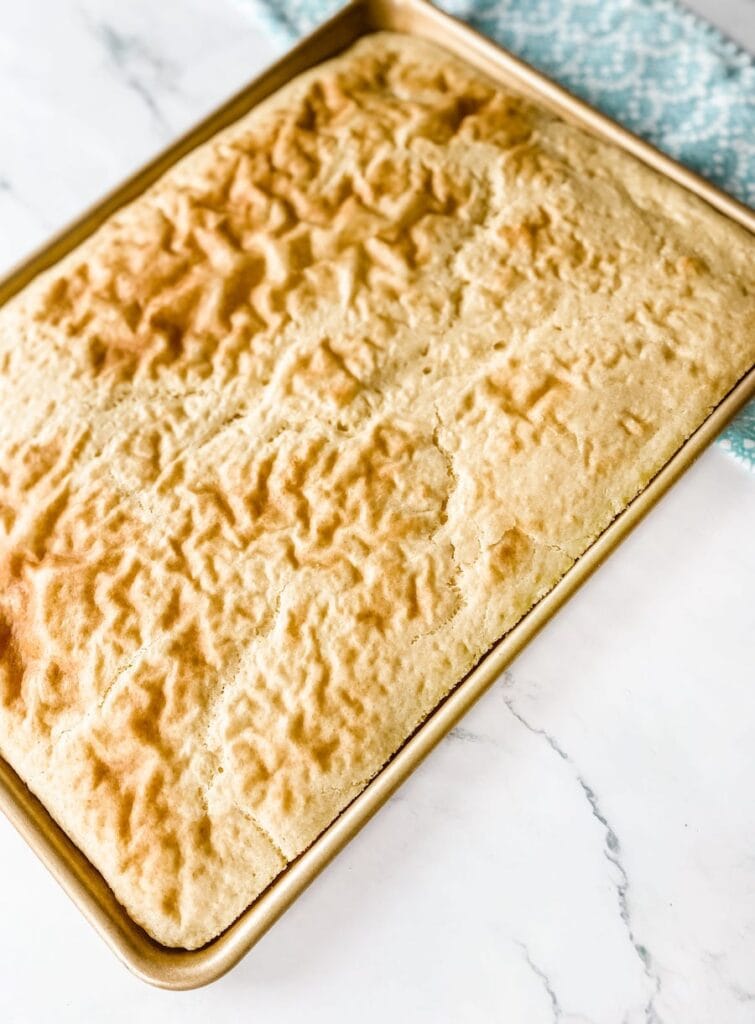 sheet pan pancakes after baking