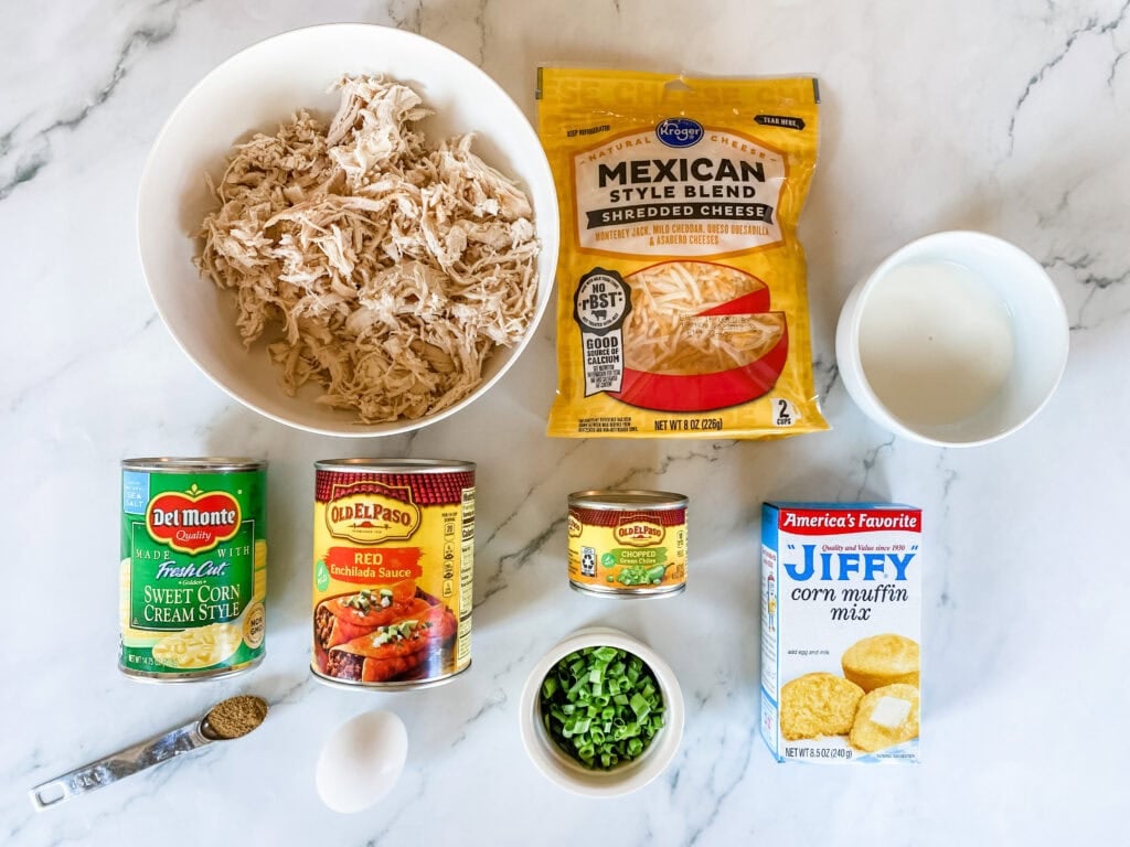 Ingredients for Chicken Tamale Bake