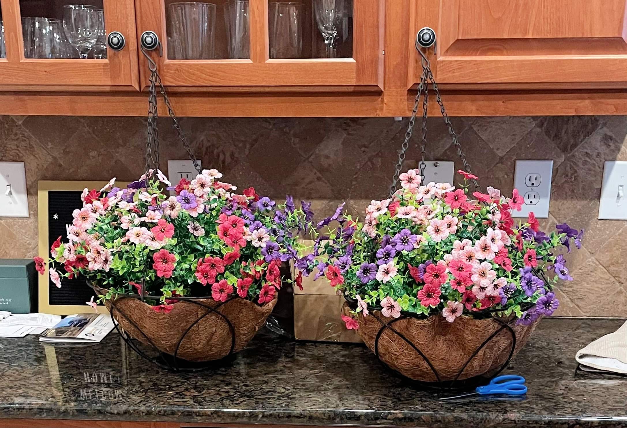 fake hanging basket plants 