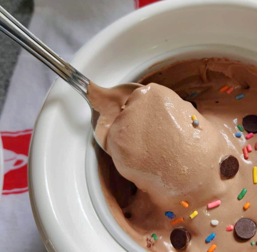 homemade chocolate ice cream with dash maker