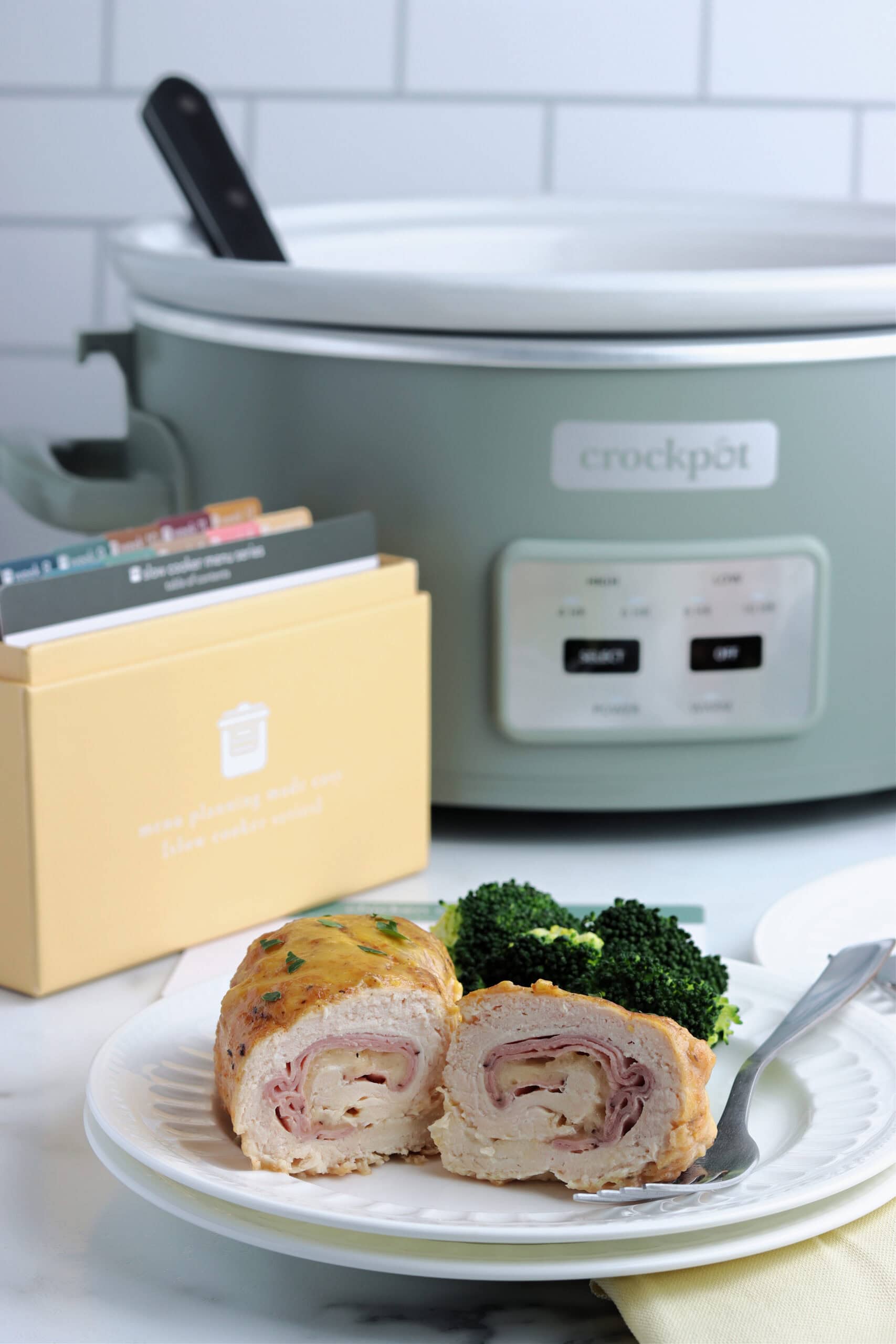 Finished Slow Cooker Chicken Cordon Bleu