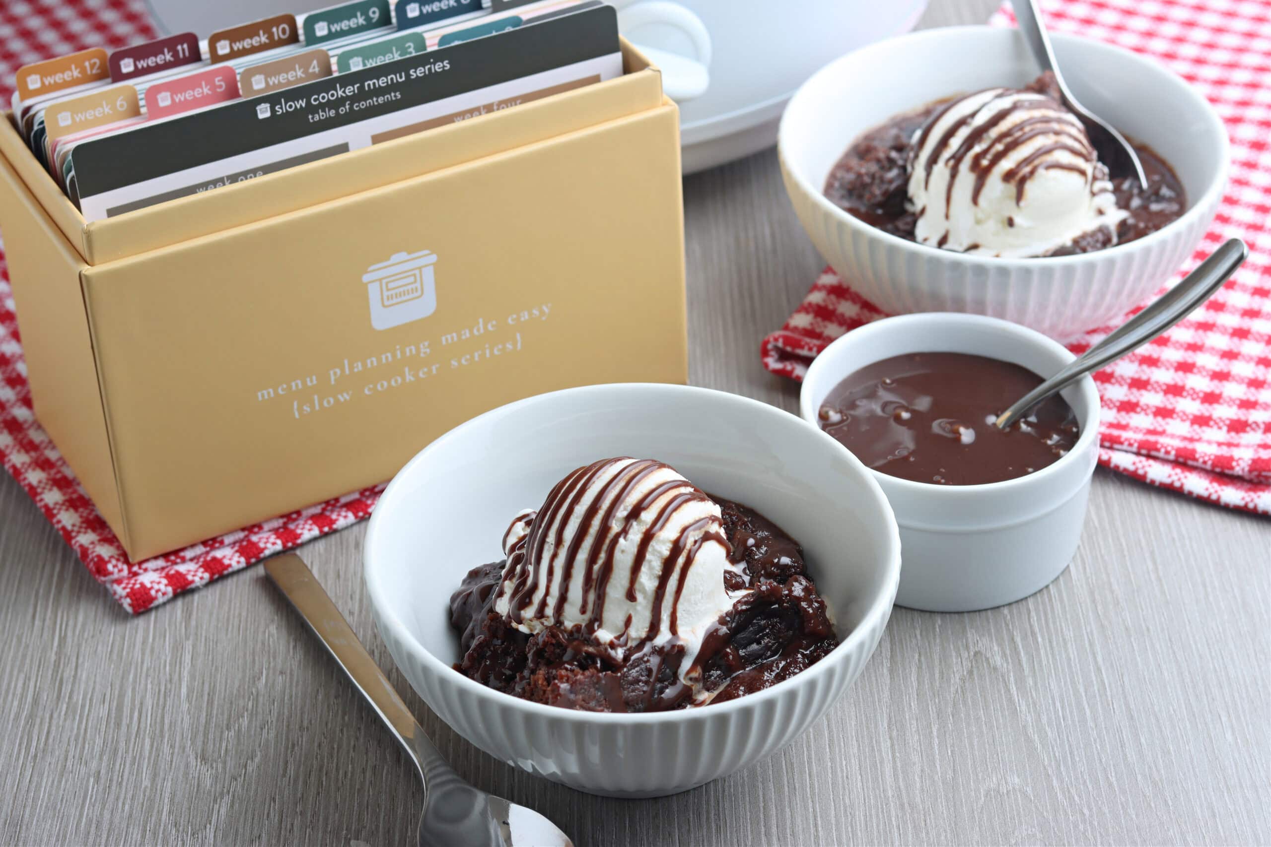 chocolate lava cake in slow cooker menu planning made easy meal set 