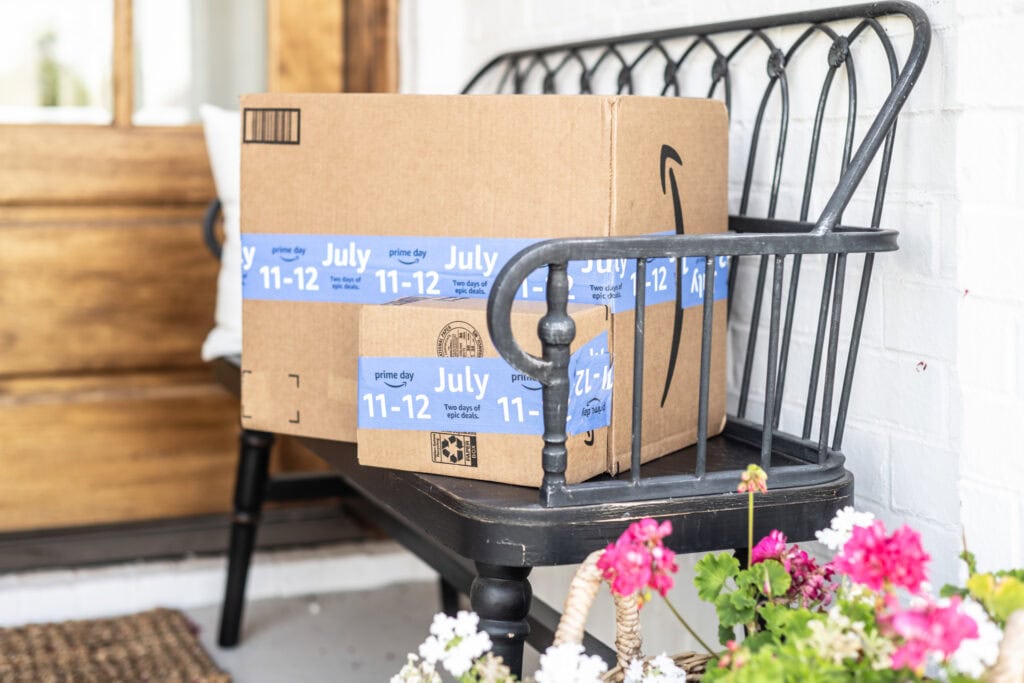 Laurie Amazon prime day packages on porch