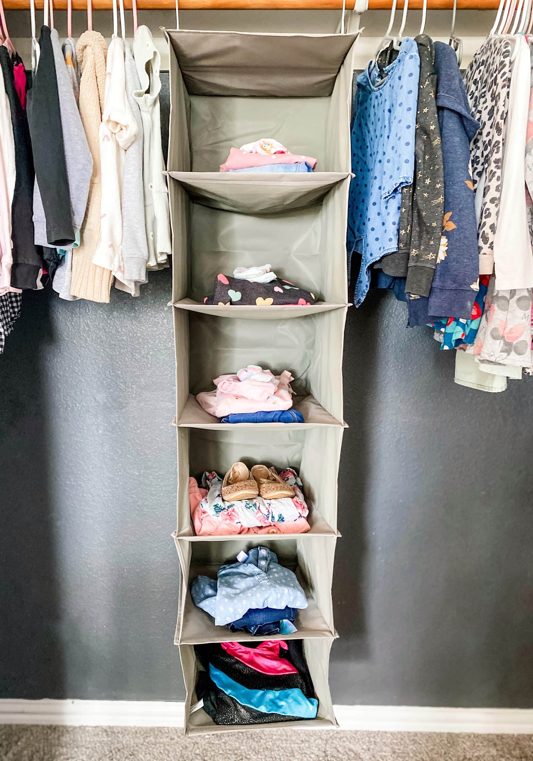 hanging organizer for closet for kids clothes