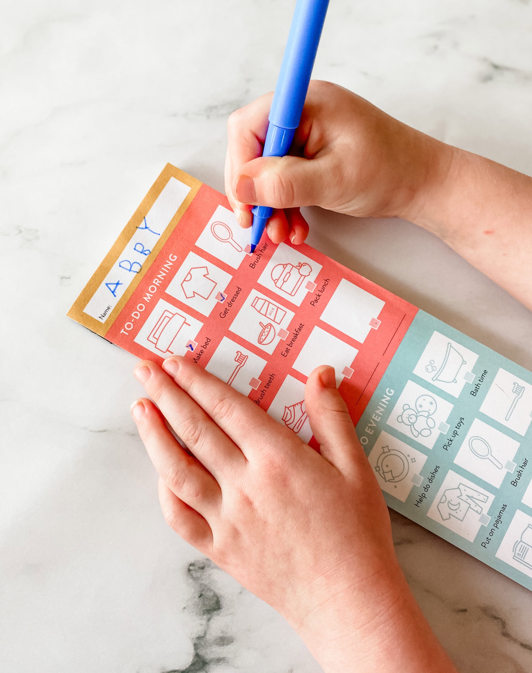 kids chore chart sticky note