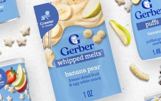 Gerber Baby Snacks Banana Pear Whipped Melts