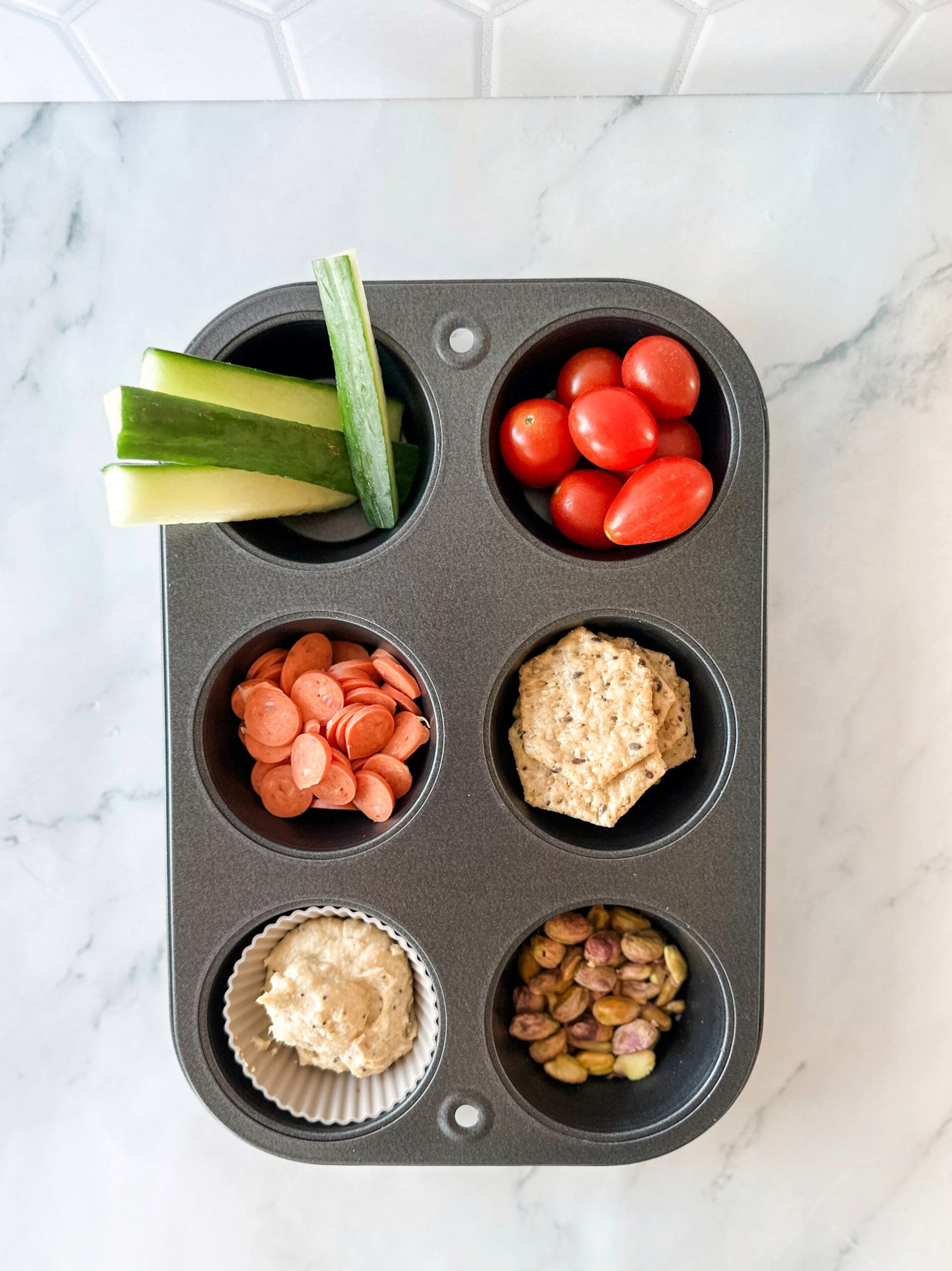 cut up fruit veggies nuts 