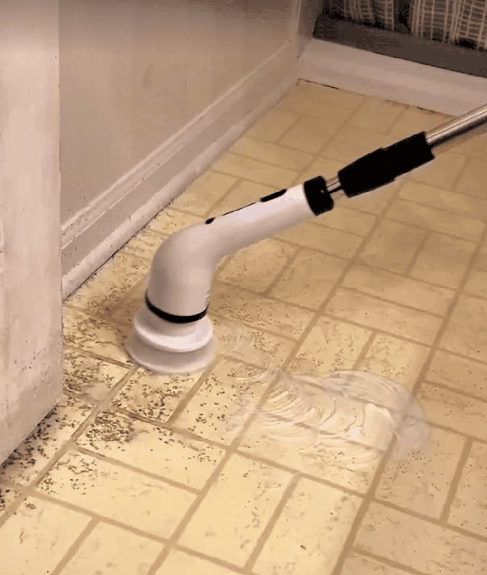 scrubber in use on grout
