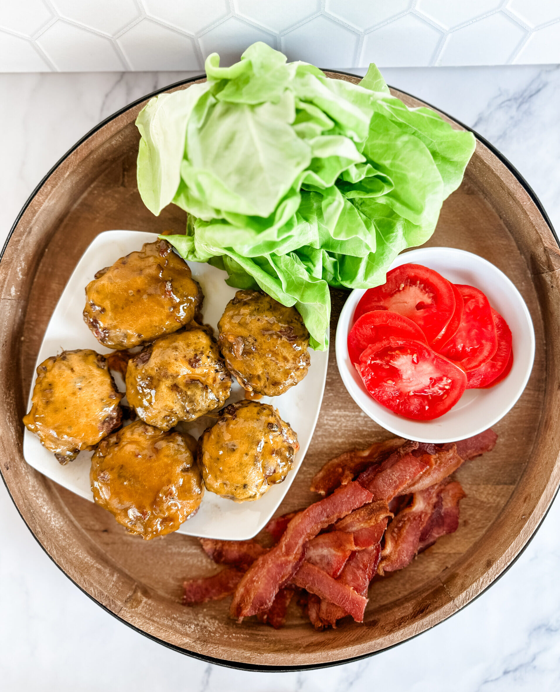 bunless blt burger platter 
