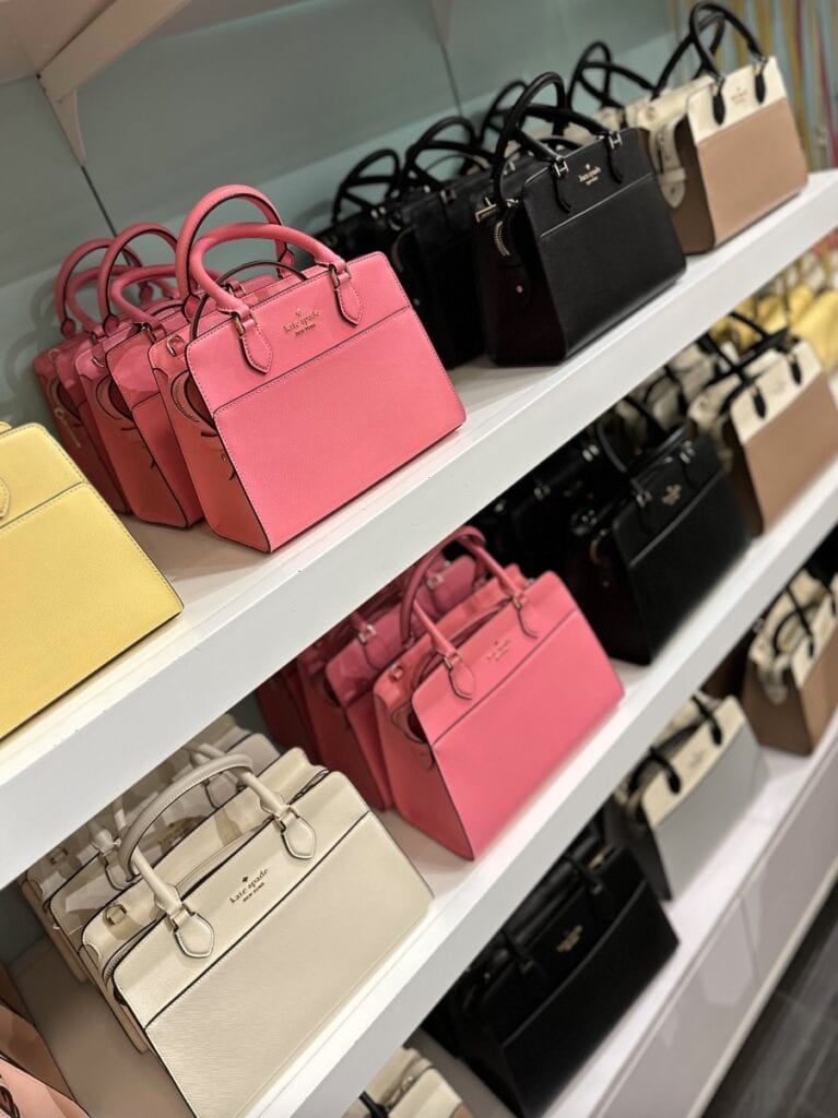 Kate Spade bags on display in store