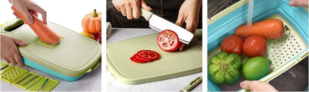 person using cutting board
