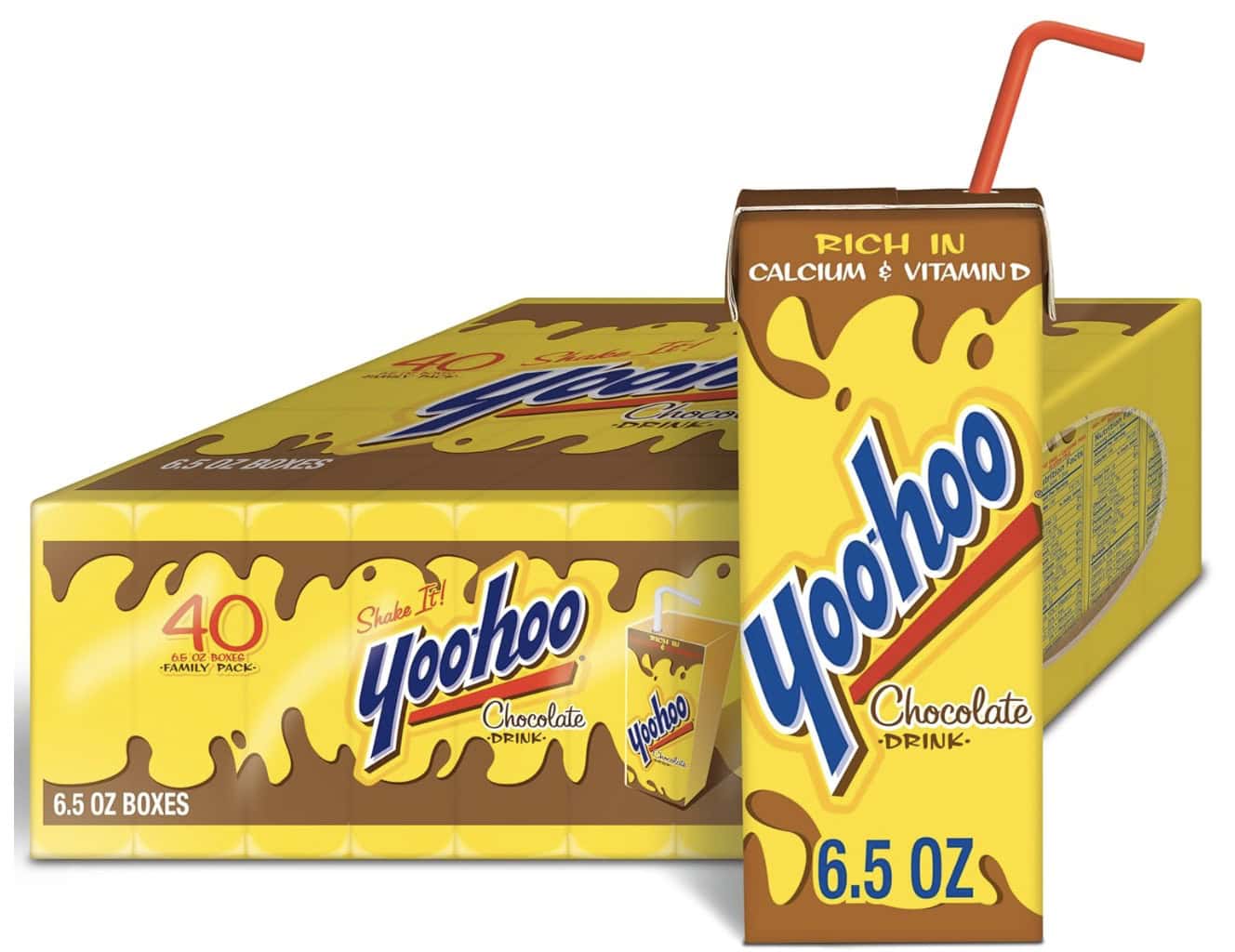 yoo hoo chocolate 6.5 oz 40 pk with straw yoo hoo chocolate 6.5 oz 40 pk with straw