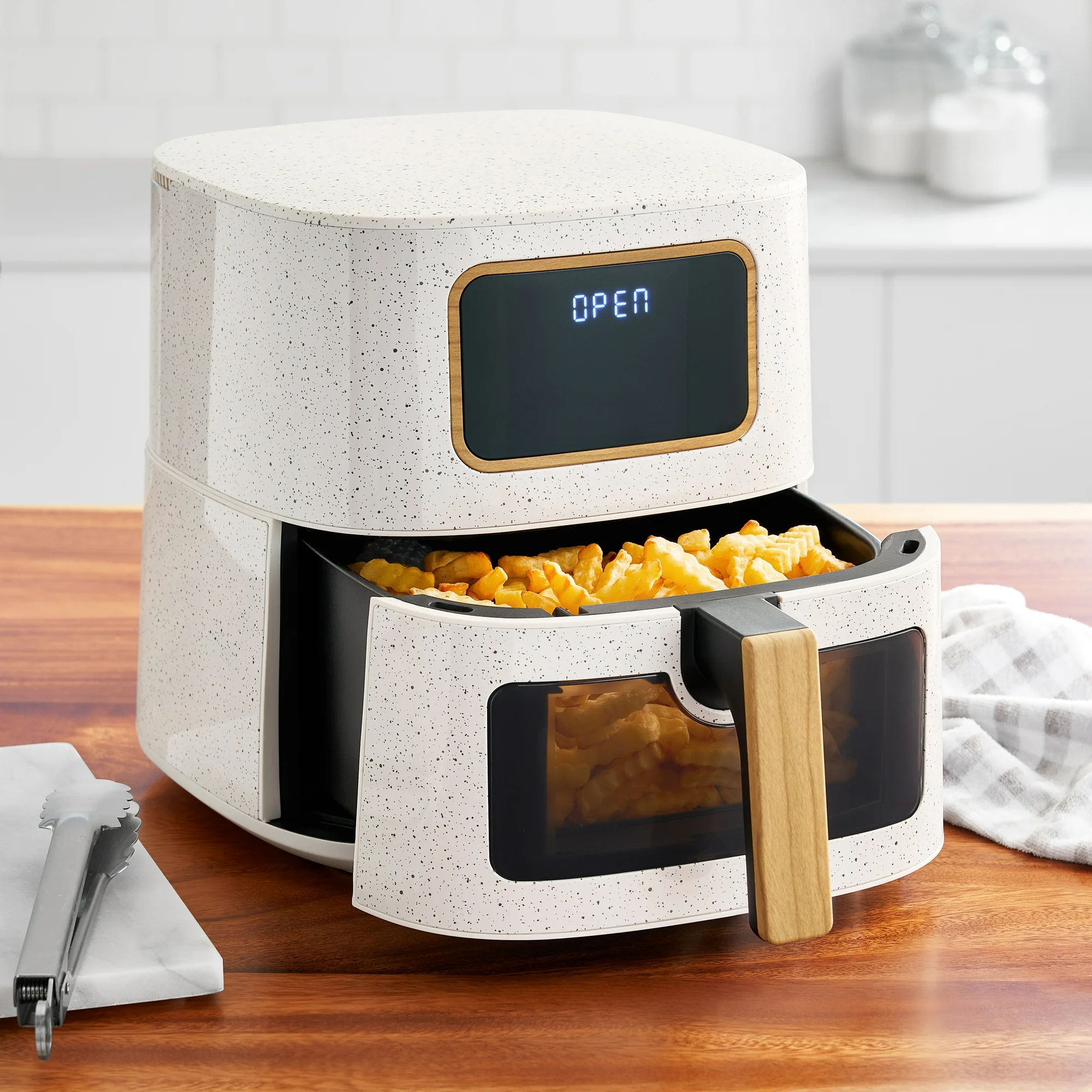 The Pioneer Woman 5.8 Qt 6-in-1 Air Fryer with See-View Window, Linen Speckle