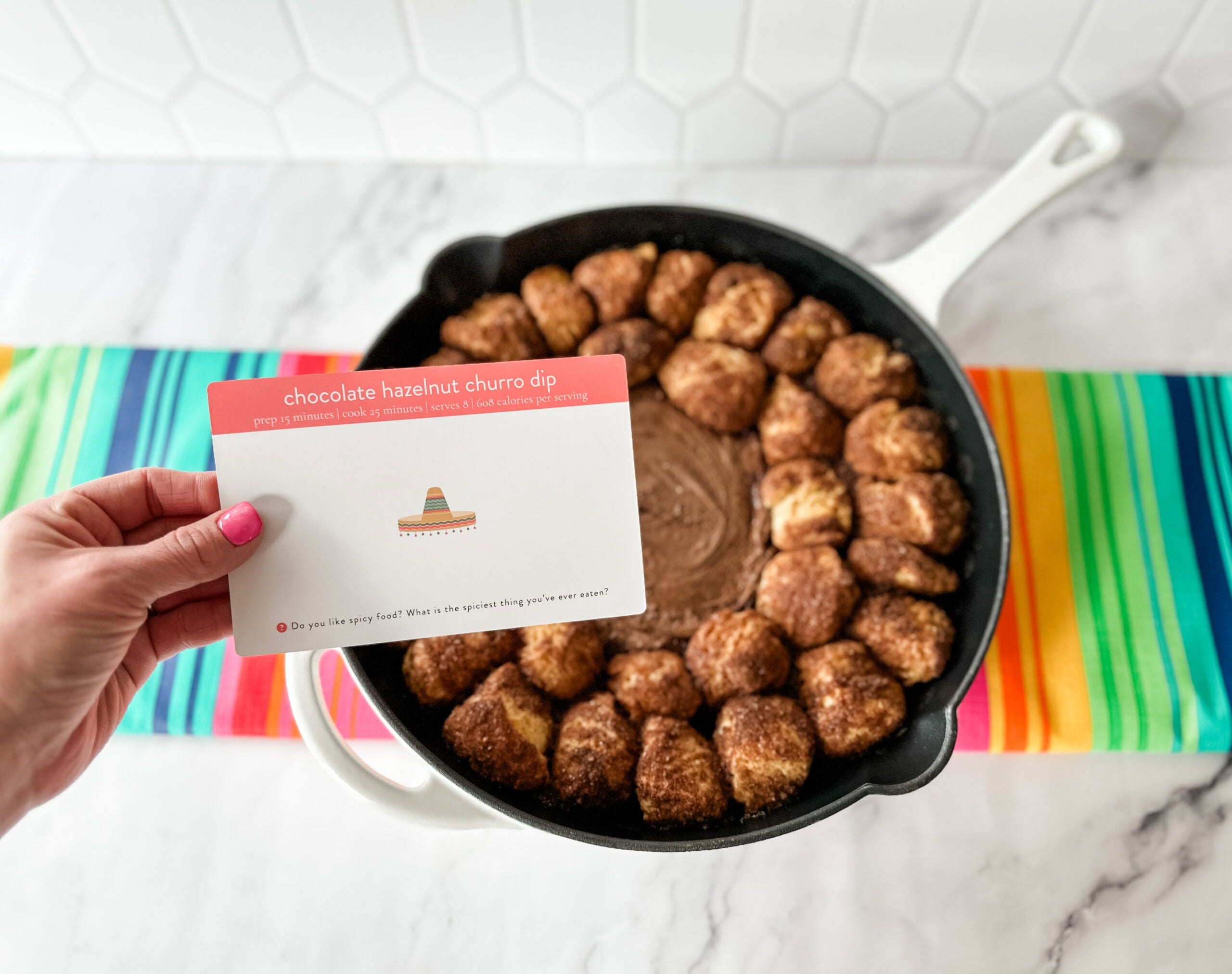 chocolate hazelnut churro dip