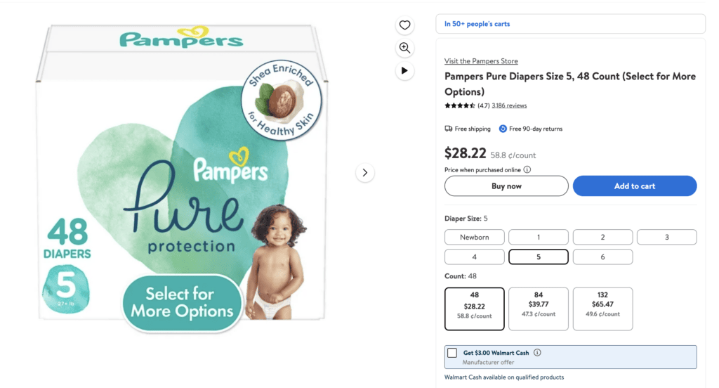 walmart cash pampers offer online view