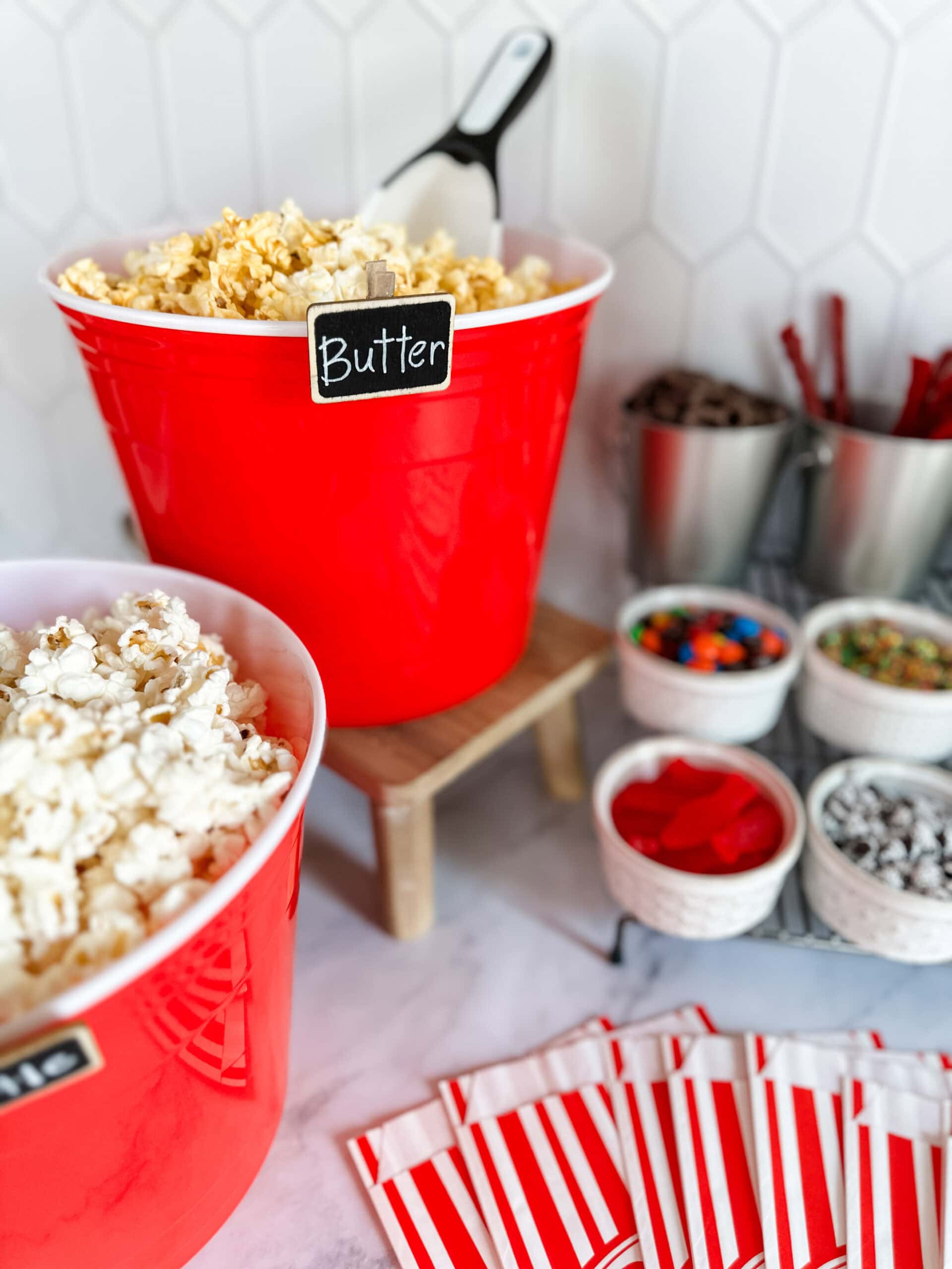 items to have on hand for a popcorn bar