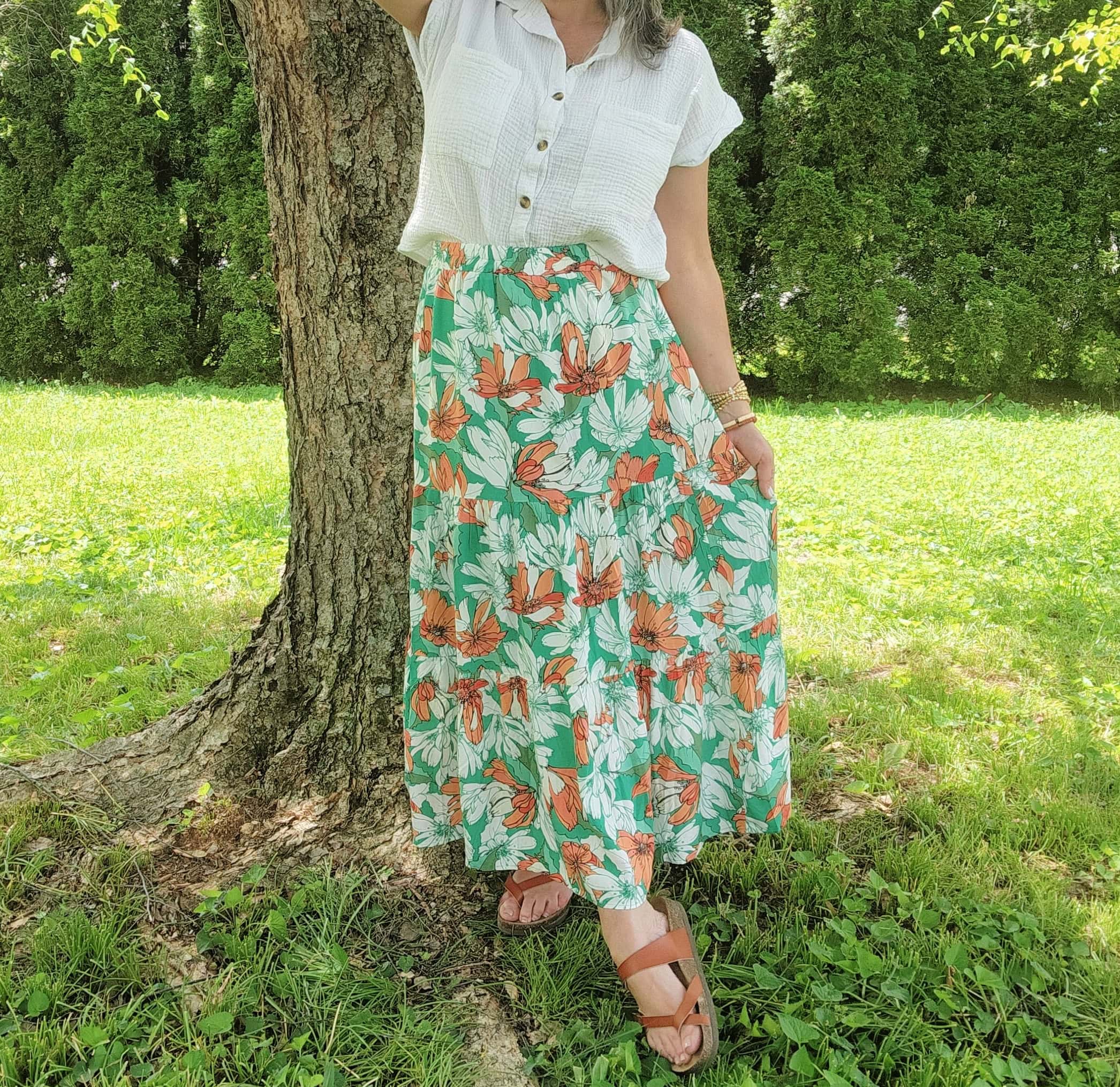 floral skirt