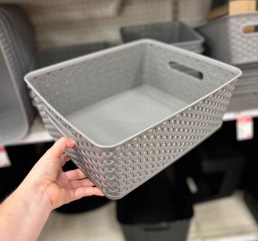 gray weave basket