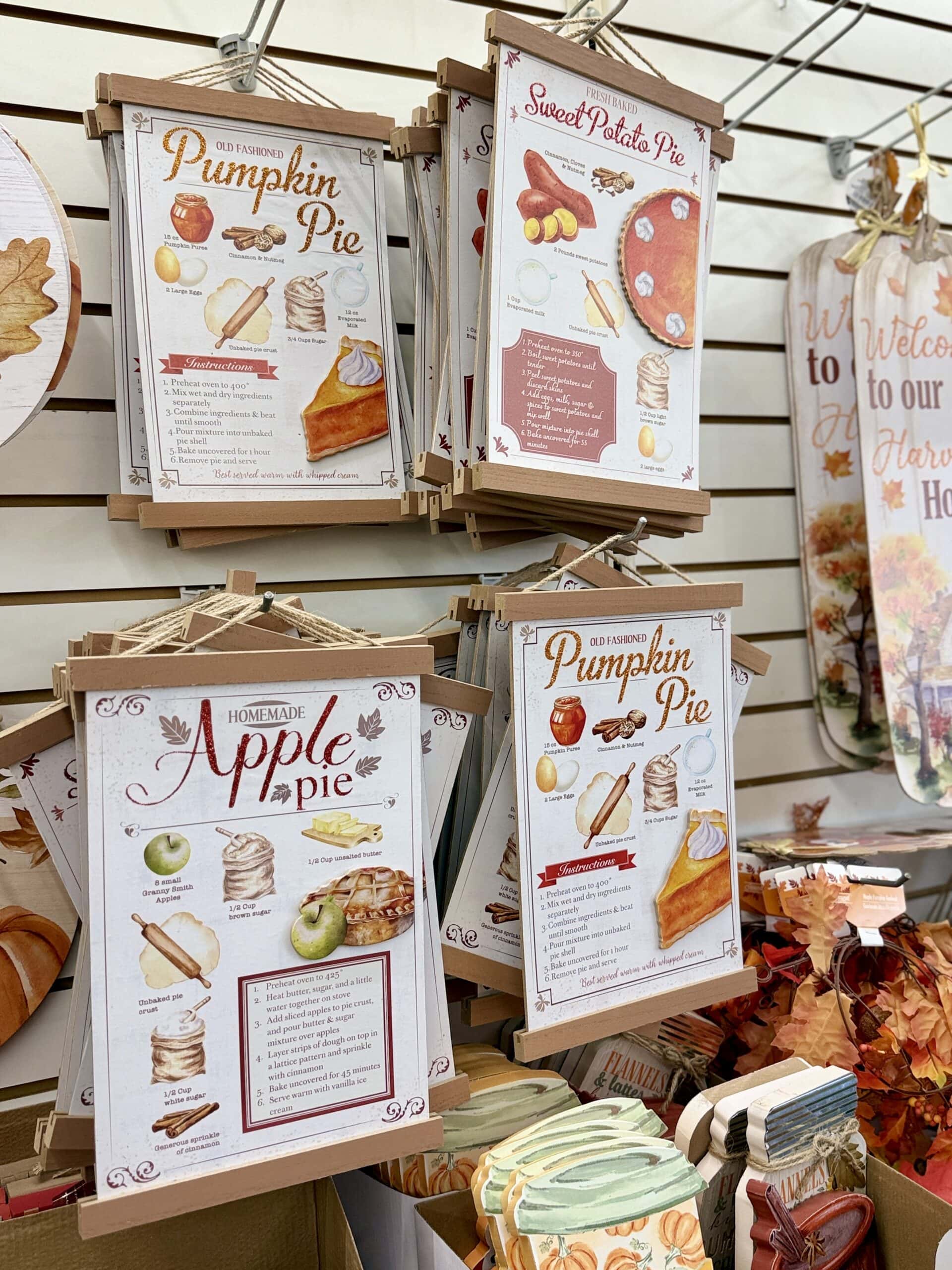 Dollar Tree fall recipe signs