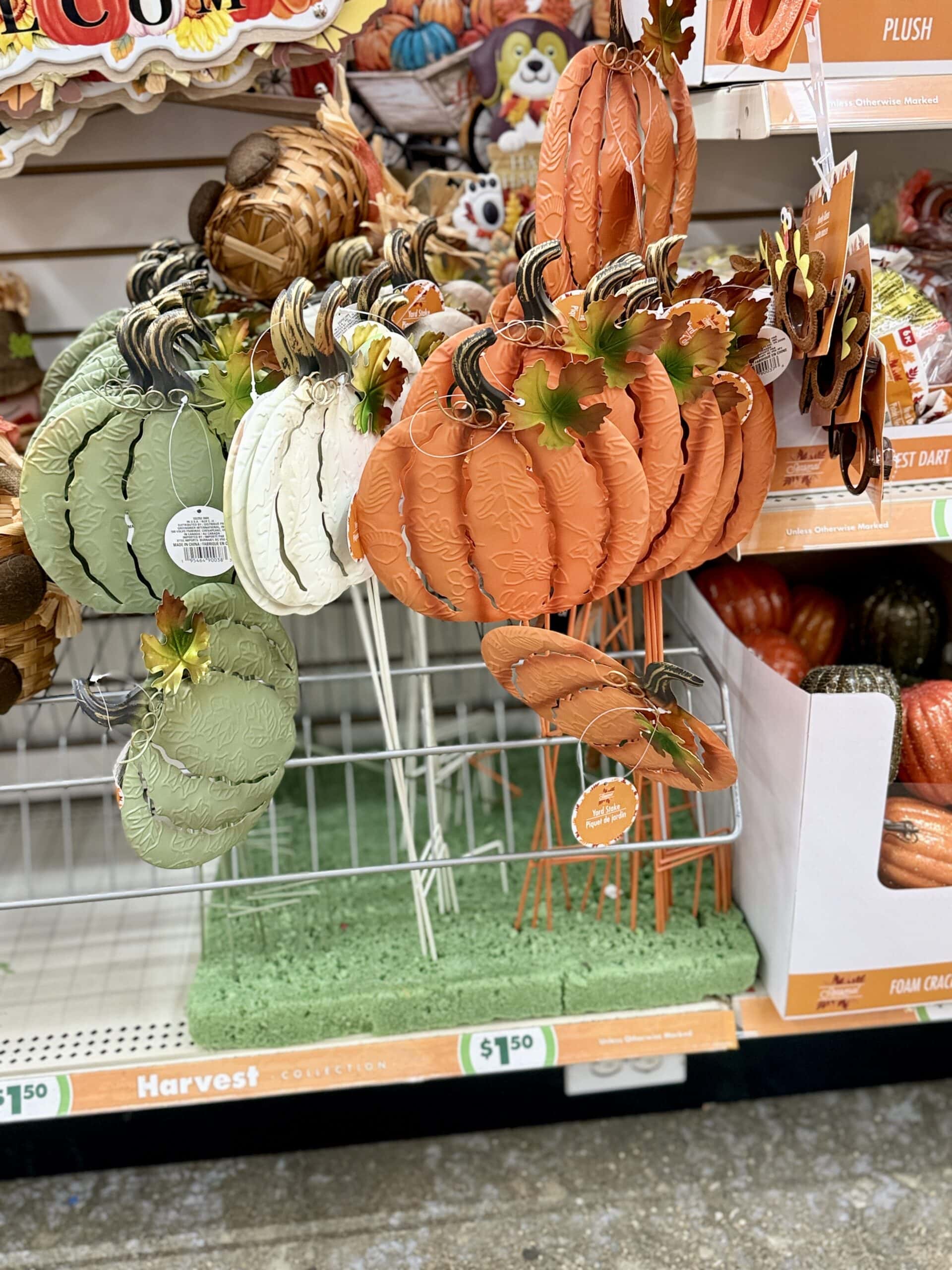 Dollar Tree pumpkin picks and fall decor