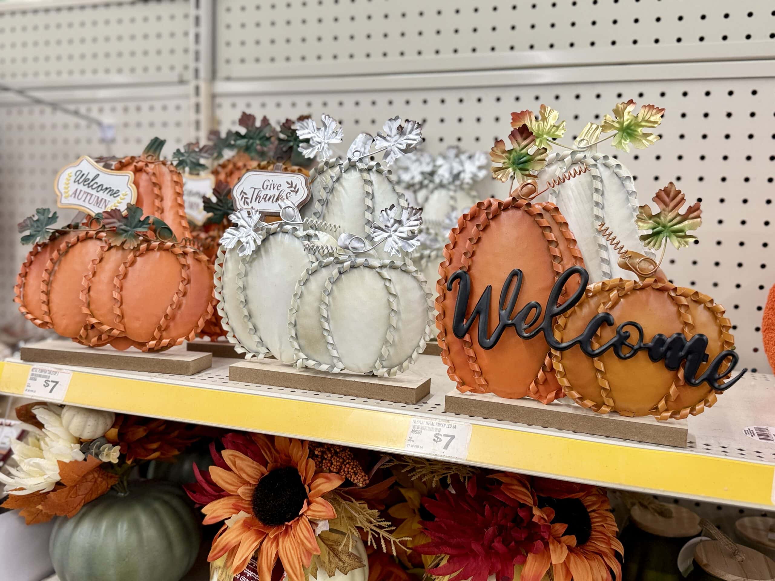 Dollar Tree wooden pumpkin tabletop decor