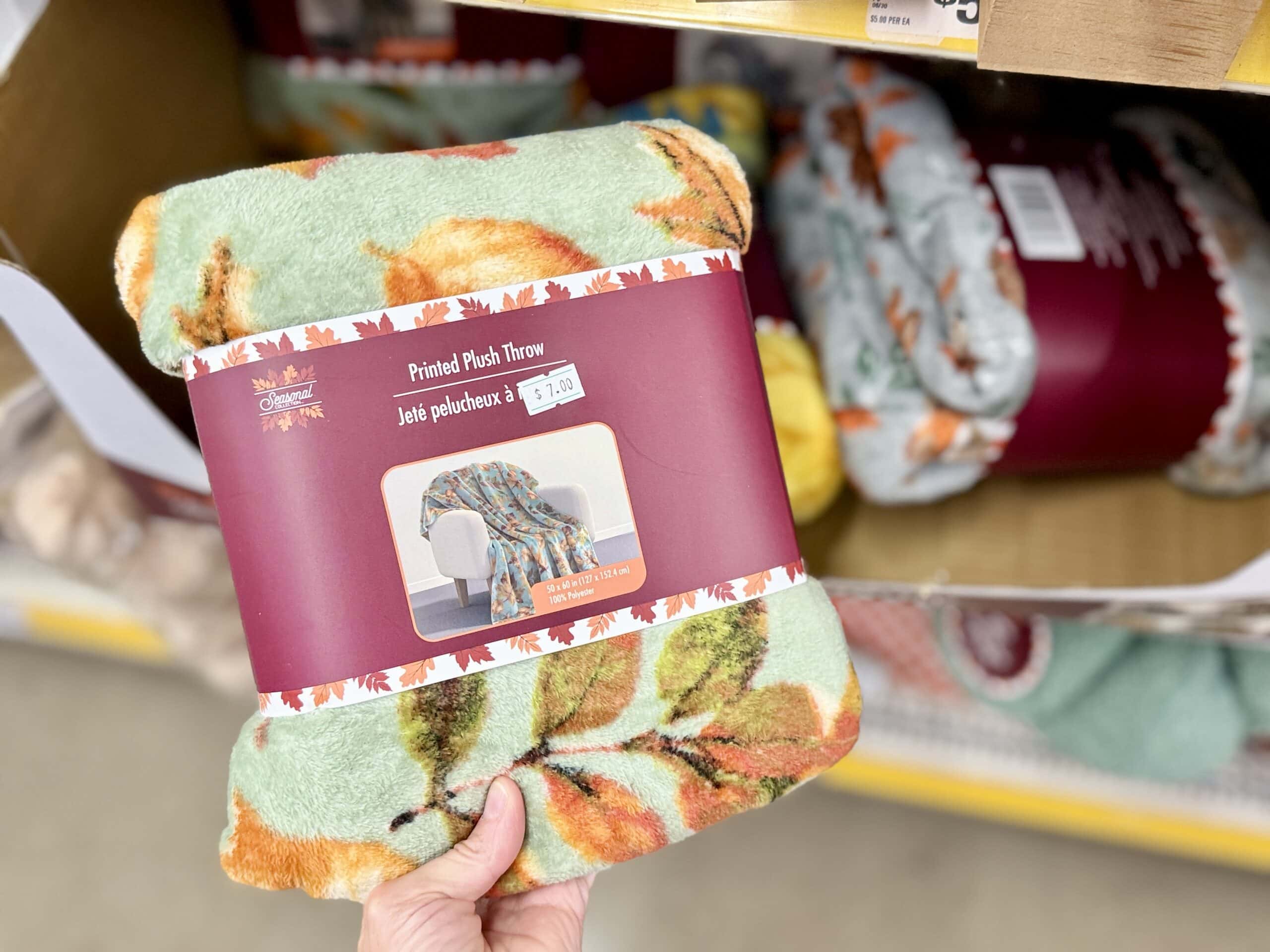 Dollar Tree fall plush throws