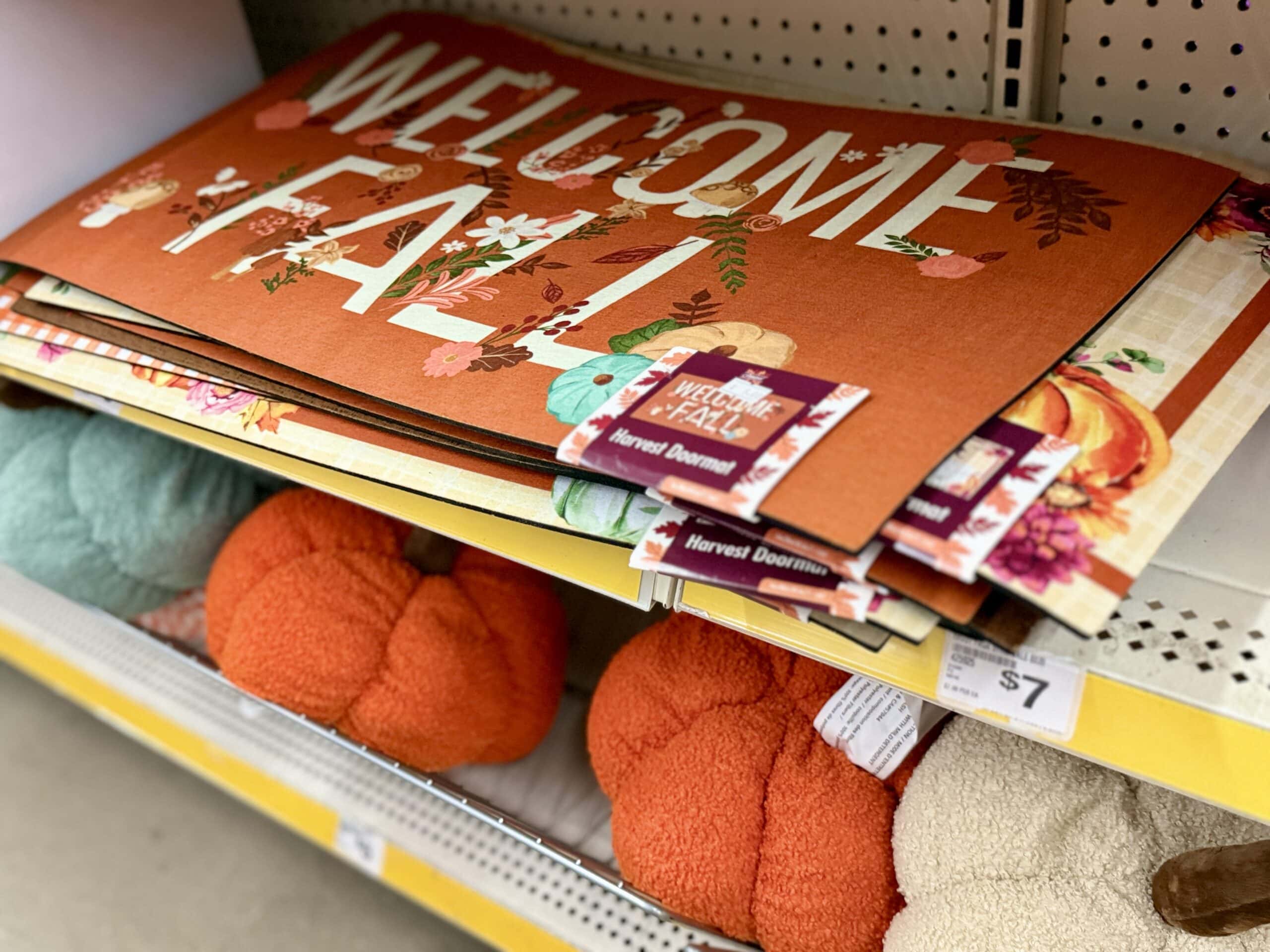 Dollar Tree fall welcome mats