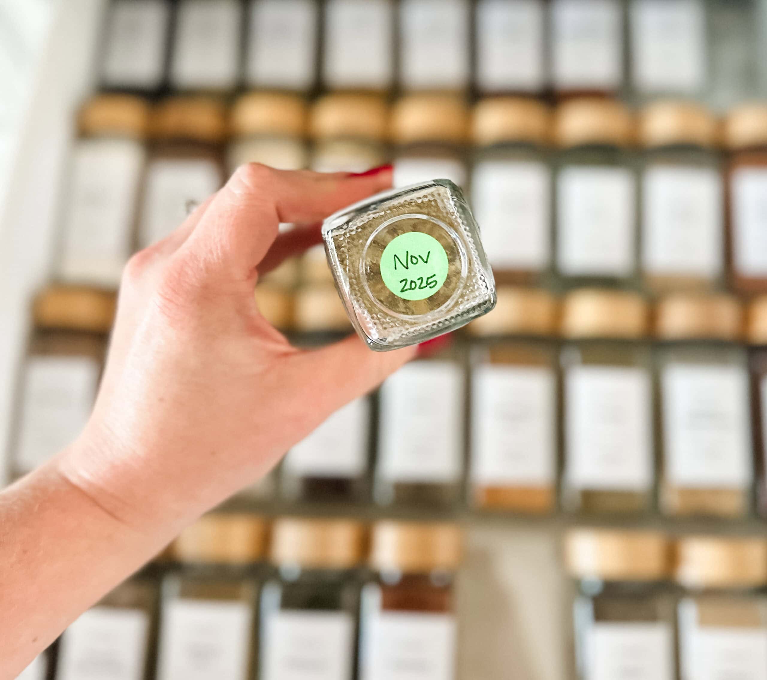 bottom of spice jar with expiration date 