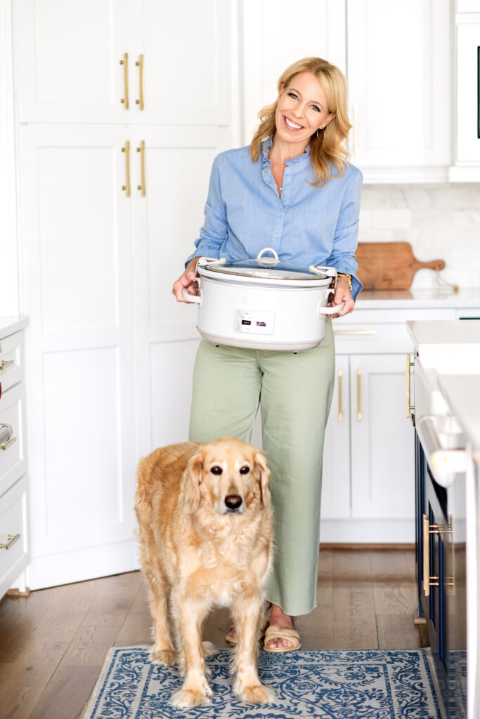 laurie-holding-crockpot-with-summit