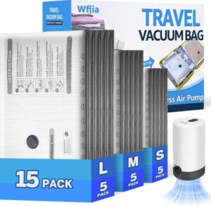 Wfiia Vacuum Bags for Travel with Rechargeable Pump