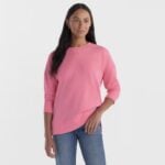 womens crewneck sweatshirt time and tru pink
