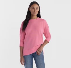 womens crewneck sweatshirt time and tru pink