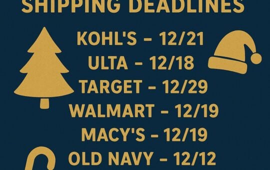 2025 Christmas Shipping Deadlines