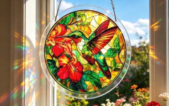 YXOTJHS Acrylic Puzzle Suncatcher Hummingbird