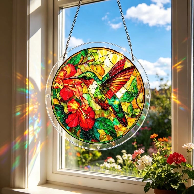 YXOTJHS Acrylic Puzzle Suncatcher Hummingbird YXOTJHS Acrylic Puzzle Suncatcher Hummingbird