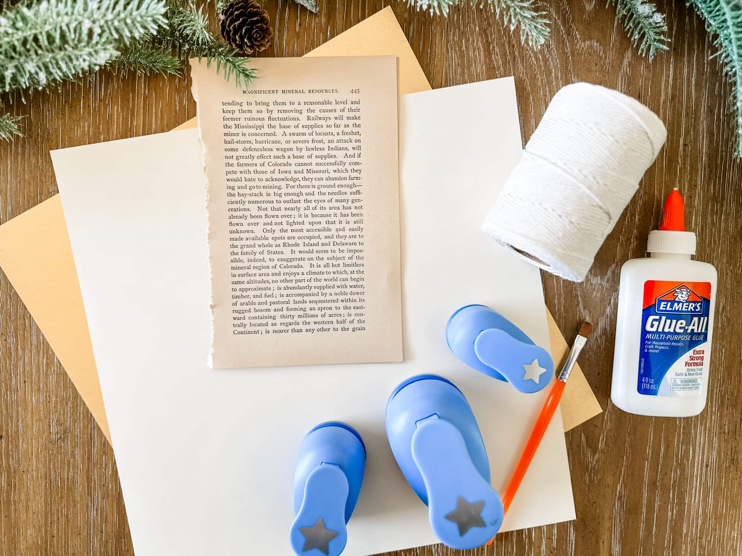 using books to create paper garland