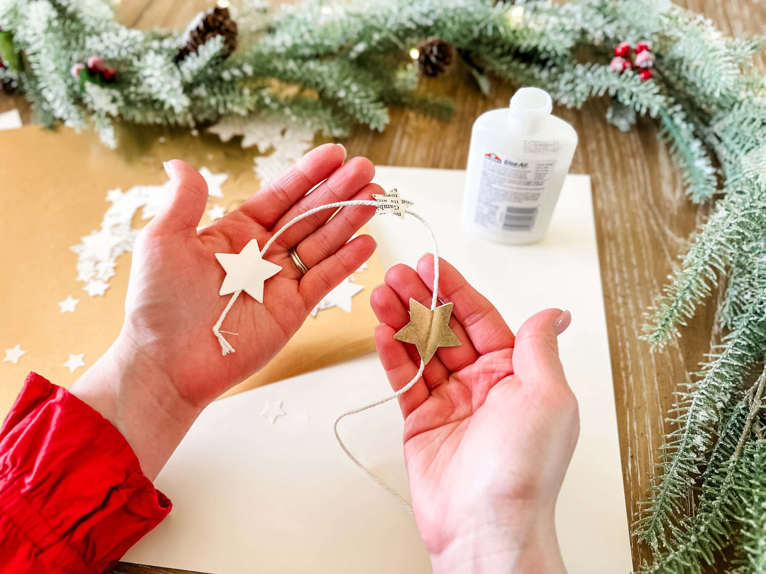 paper star garland for christmas 