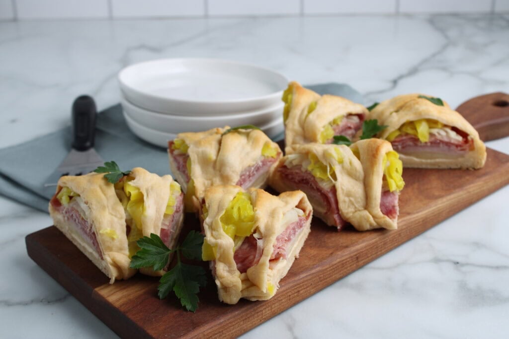 Italian Crescent Roll Ring on platter 