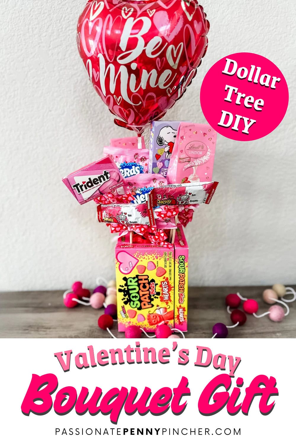 How to Make a Valentine's Candy Bouquet (Dollar Tree DIY)