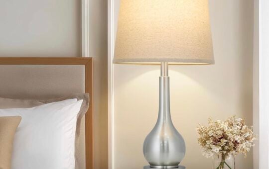 luxeflow 26 silver table lamp 3 way dimmable
