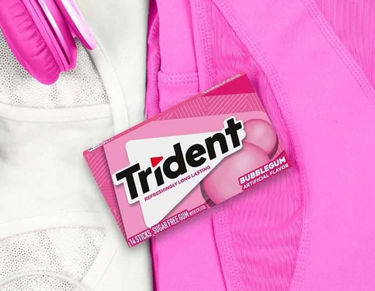 Trident Bubblegum Flavor Sugar Free Gum Trident Bubblegum