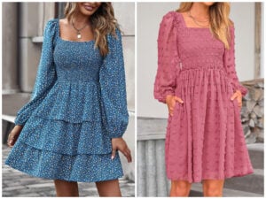 BTFBM Women's Dress Smocked Tiered