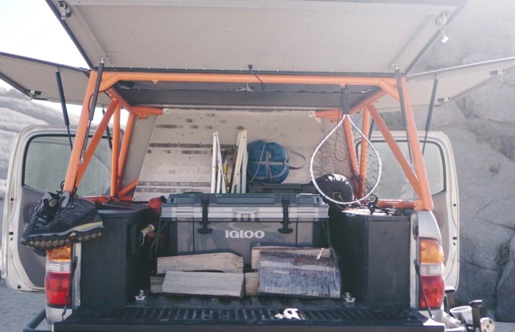 igloo cooler in truck